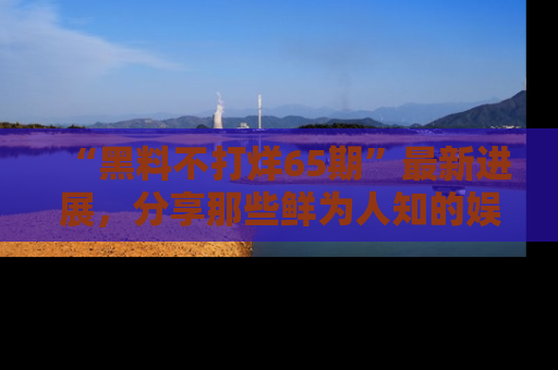 “黑料不打烊65期”最新进展，分享那些鲜为人知的娱乐八卦