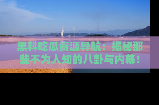 黑料吃瓜资源导航：揭秘那些不为人知的八卦与内幕！
