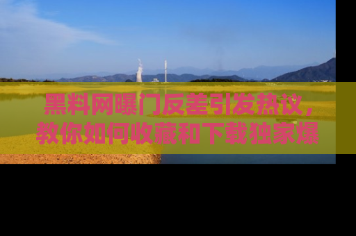 黑料网曝门反差引发热议，教你如何收藏和下载独家爆料