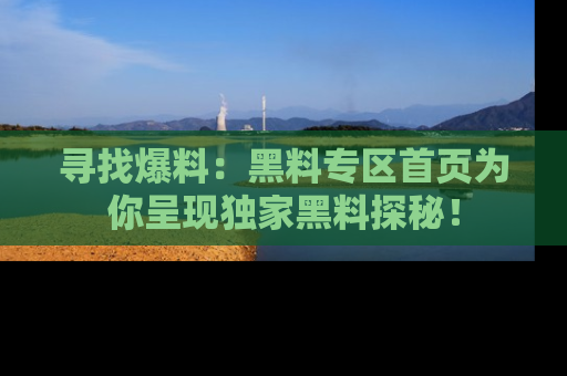 寻找爆料:黑料专区首页为你呈现独家黑料探秘!